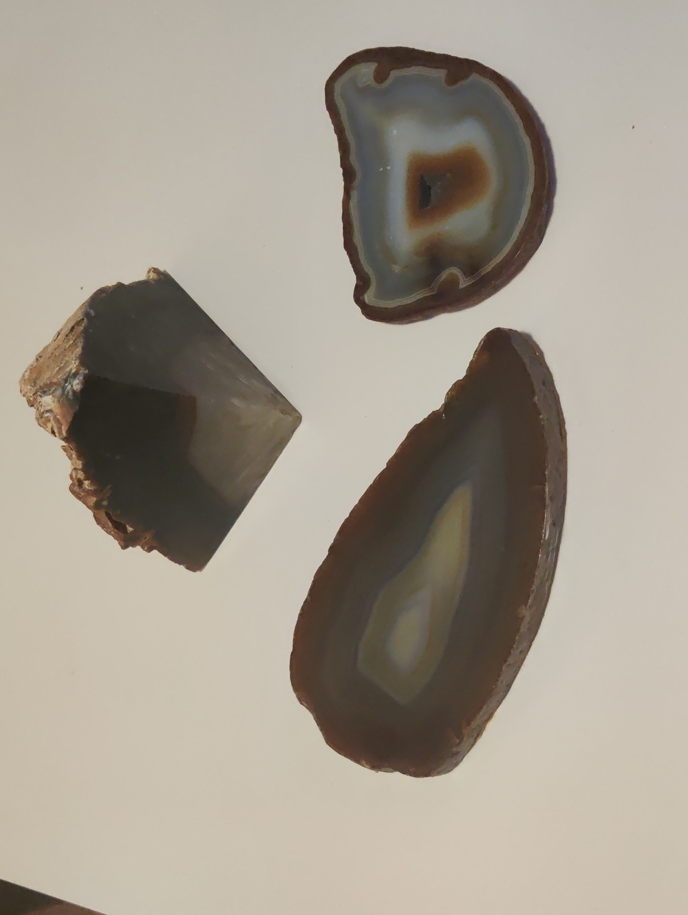 Agate Polished Banded Agate Three Pieces....